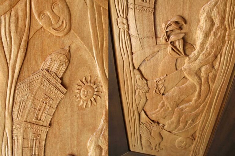 Wood Sculpture (bas-relief):  "Soleto"