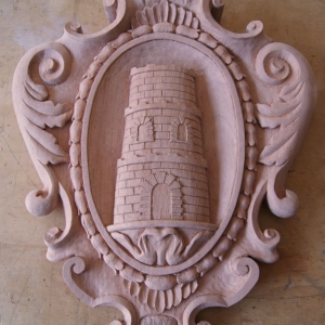 Wood sculpture - Coat of arms of the town of Torrepaduli (Le)