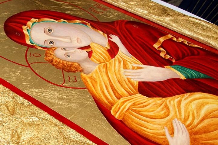 Byzantine Icon: "Madonna of Tenderness"