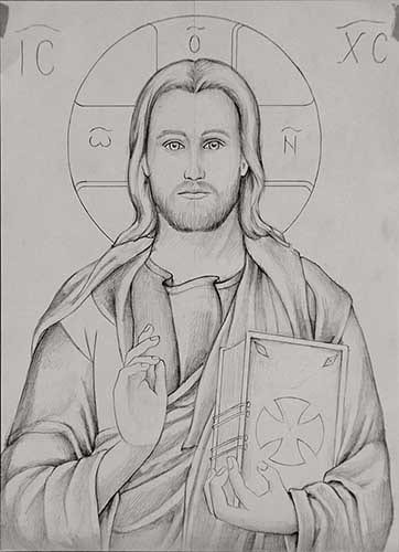 Christ Pantocrator drawing