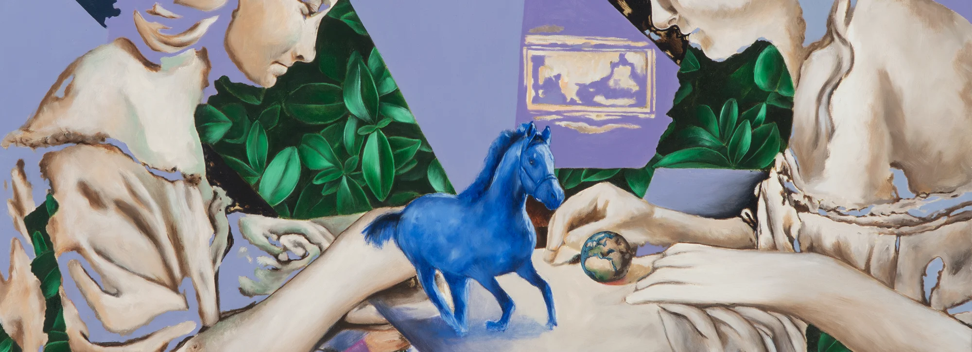 Oil Painting - "Blue Horse" - Slide - Art Online Gallery