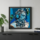 Neptuno, dipinto ispirato al mito classico, allestito in un ambiente moderno - pittura contemporanea della serie "Green Soul"
