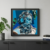 Neptuno, dipinto ispirato al mito classico, allestito in un ambiente moderno - pittura contemporanea della serie "Green Soul"